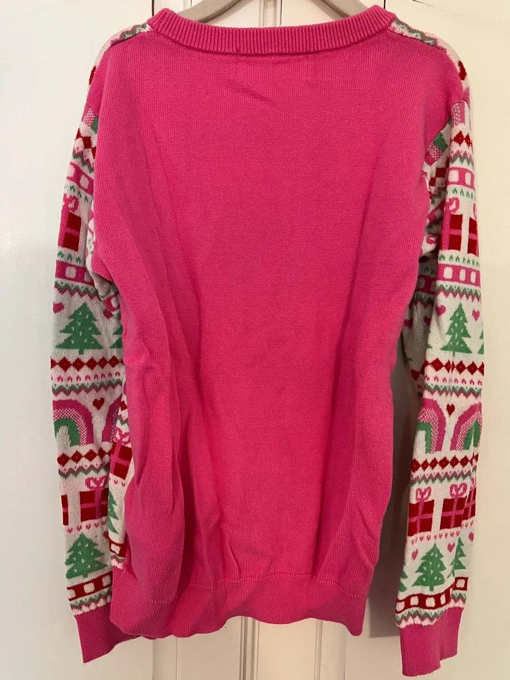 H&M Girls Pink Holiday Fair Isle Sweater - Festive